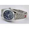 Rolex Date-Just Stick Mark Blue Steel Swiss ETA Automatic 2836 Valjoux Movement Watch