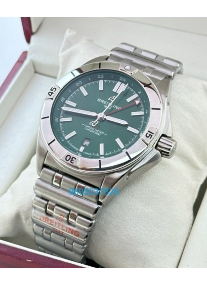 Breitling Chronomat GMT Green Steel Swiss Automatic Watch
