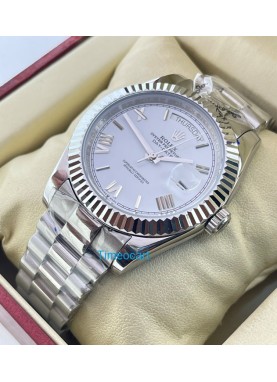 Rolex Day-Date Steel Roman Marking White Swiss Automatic Watch