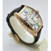 Franck Muller Crazy Hours Croco White Rose Gold Leather Strap Swiss Automatic Watch