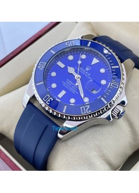  Rolex Submariner Blue Rubber Strap Swiss Automatic Watch