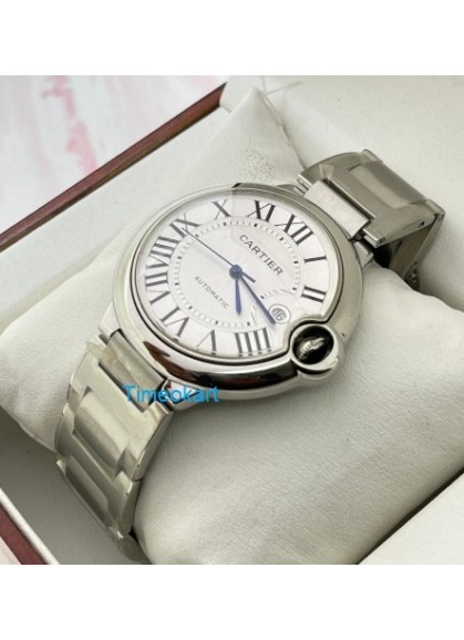 Cartier Ballon Bleu de Steel Swiss ETA Valjoux 7750 Movement Watch