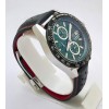 TAG HEUER CARRERA CALIBRE GREEN BLACK LEATHER STRAP WATCH