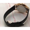 Movado Ultra Slim Black Leather Strap Watch