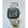 Cartier Santos 100 Steel Black Bezel Swiss Automatic Watch
