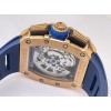 Richard Mille RM11 Rose Gold Blue Rubber Strap Swiss Automatic Watch