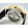 I W C Schaffhausen Portofino DAY-DATE Tourbillon 2 Rose Gold Leather Strap Swiss Automatic Watch