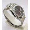 Rolex Date-Just Roman Mark Black Steel Swiss ETA Automatic 2836 Valjoux Movement Watch