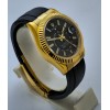 Rolex Sky Dweller Gold Black Rubber Strap Swiss ETA Automatic 7750 Valjoux Movement Watch