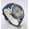 OMEGA SEAMASTER 50TH ANNIVERSARY GREY DIAL BLUE RUBBER STRAP SWISS AUTOMATIC WATCH