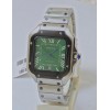 Cartier Santos 100 Green Steel Black Bezel Swiss Automatic Watch