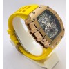 Richard Mille RM11 Rose Gold Yellow Rubber Strap Swiss Automatic Watch