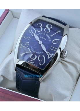 Franck Muller Crazy Hours Blue Leather Strap Swiss Automatic Watch