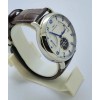 I W C Schaffhausen Portofino DAY-DATE Tourbillon Steel Leather Strap Swiss Automatic Watch