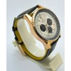 Breitling Navitimer Chrono Black & White Rose Gold Leather Strap Watch