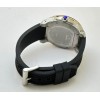 Cartier Calibre De Diver Steel Black Rubber Strap Watch