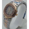 Patek Philippe Nautilus Smoke Grey Diamond Bezel Dual Tone Ladies Watch